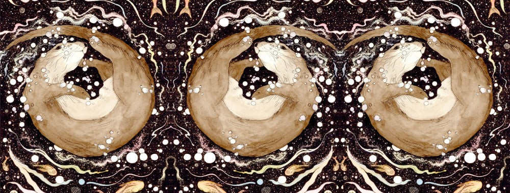 The wrap design of the mug. The image is repeated three times around the mug.