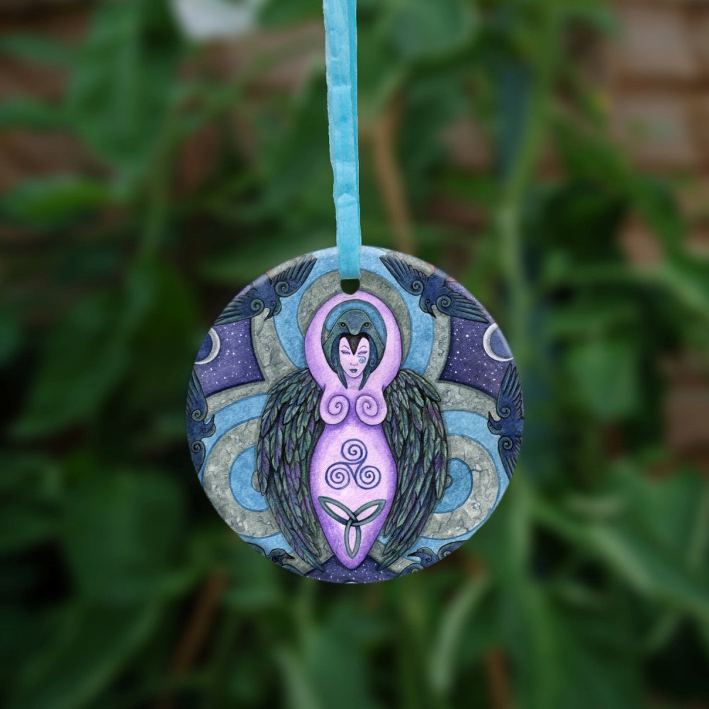 Ceramic Ornament - Morrighan Mandala (2-pack)