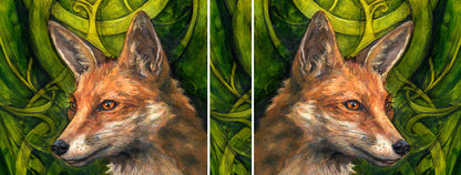 The wrap image of the mug: the design is repeated on both sides of the mug, one side reversed. A narrow column of leaves taken from the background sits between the two images.